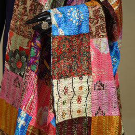 Multicolor - patchwork reversible silk bengal kantha work