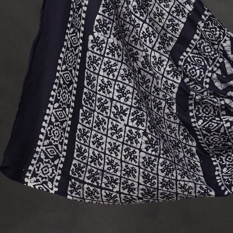 Black - 3pc Kutch Batik Printed Cotton Suit Material Set 08