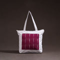 Maroon - handcrafted ikat patch canvas cotton shoulder bag