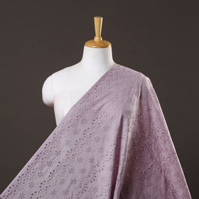  Purple Floral Embroidered Cotton Hakoba Fabric 