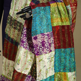 Multicolor - patchwork reversible silk bengal kantha work