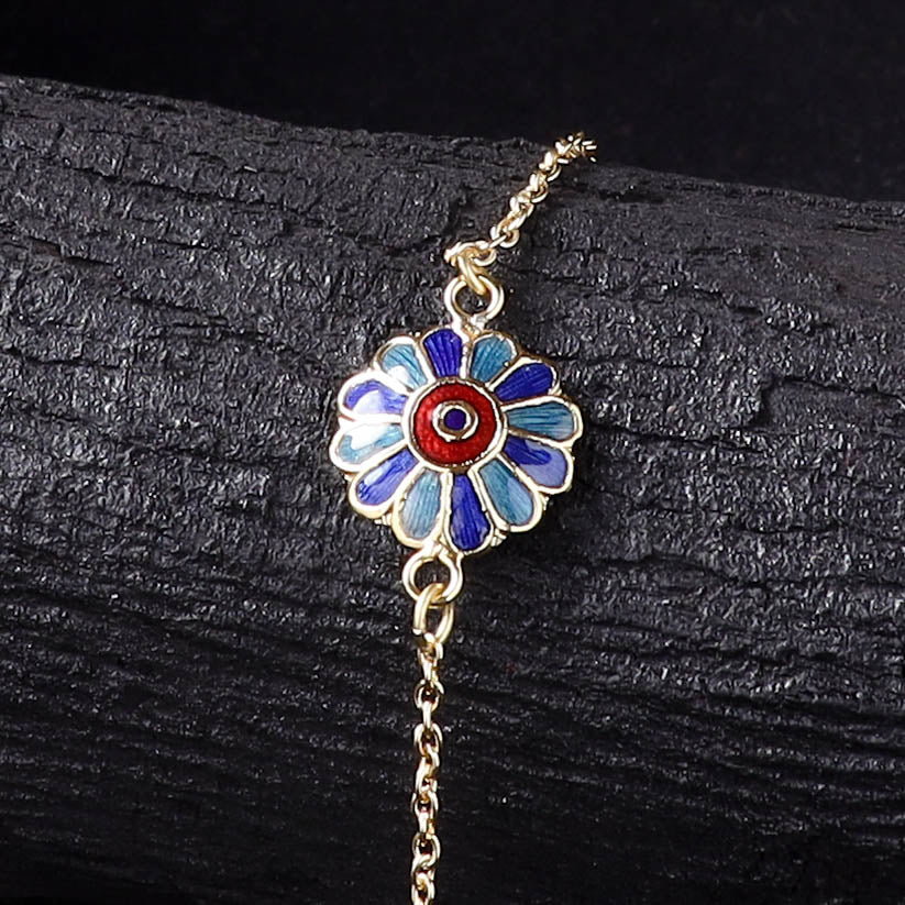 Handcrafted Meenakari Rakhi for Brother with Coir Box 221