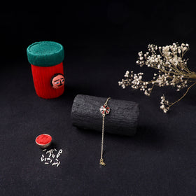 Handcrafted Meenakari Rakhi for Brother with Coir Box 222