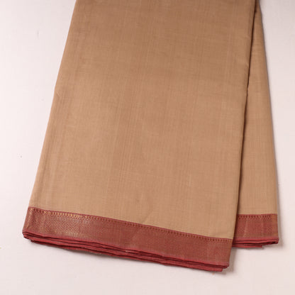 Brown - Original Mangalagiri Handloom Cotton Zari Border Fabric