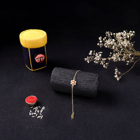 Handcrafted Meenakari Rakhi for Brother with Coir Box 227