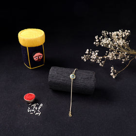 Handcrafted Meenakari Rakhi for Brother with Coir Box 229