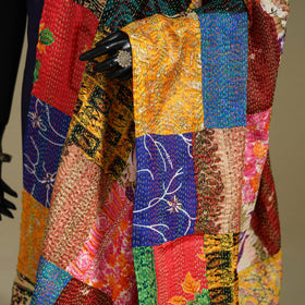 Multicolor - patchwork reversible silk bengal kantha work