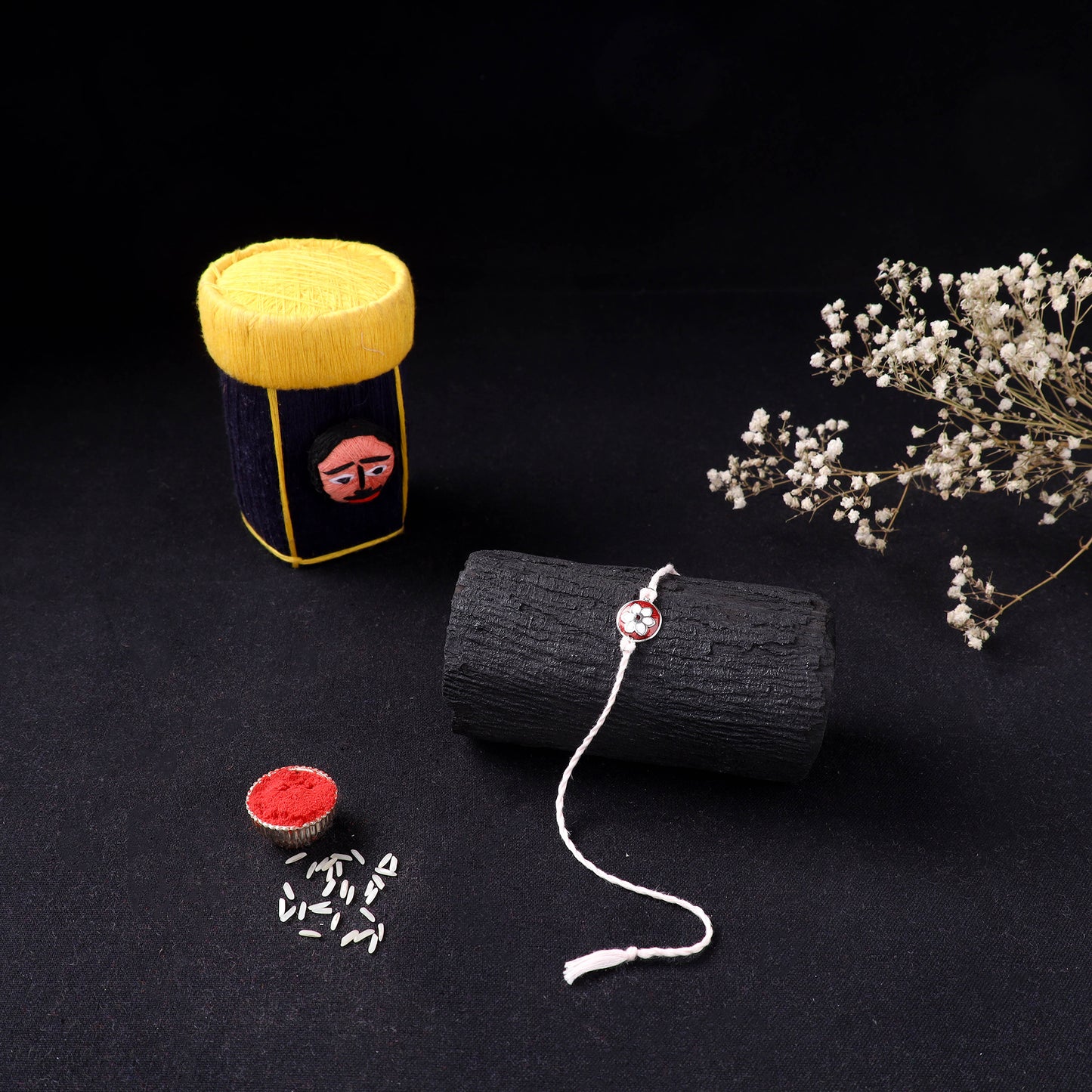 Handcrafted Meenakari Rakhi for Brother with Coir Box 01