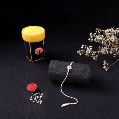 Handcrafted Meenakari Rakhi for Brother with Coir Box 01