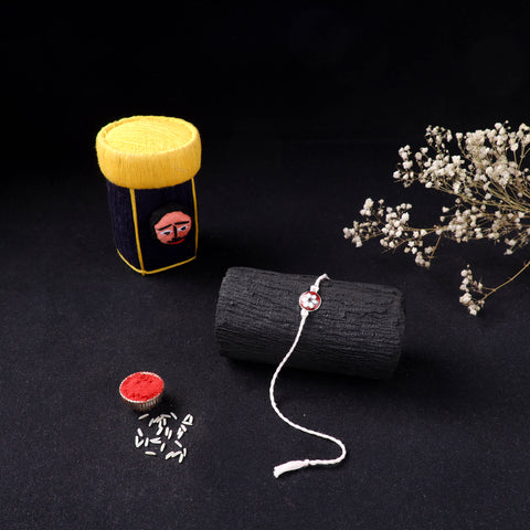 Handcrafted Meenakari Rakhi for Brother with Coir Box 01