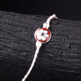 Handcrafted Meenakari Rakhi for Brother with Coir Box 01