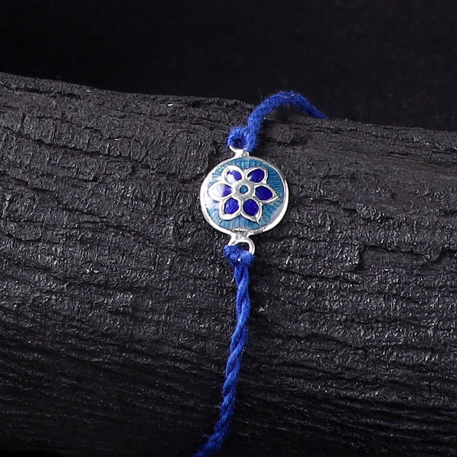 Handcrafted Meenakari Rakhi for Brother with Coir Box 02