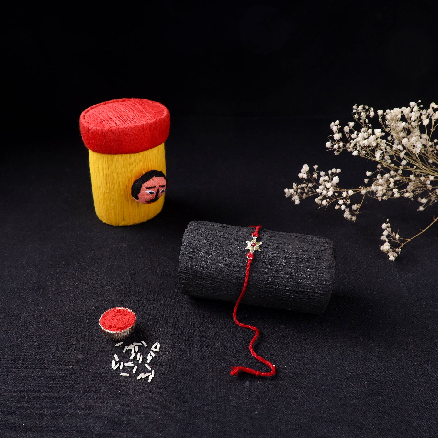 Handcrafted Meenakari Rakhi for Brother with Coir Box 03
