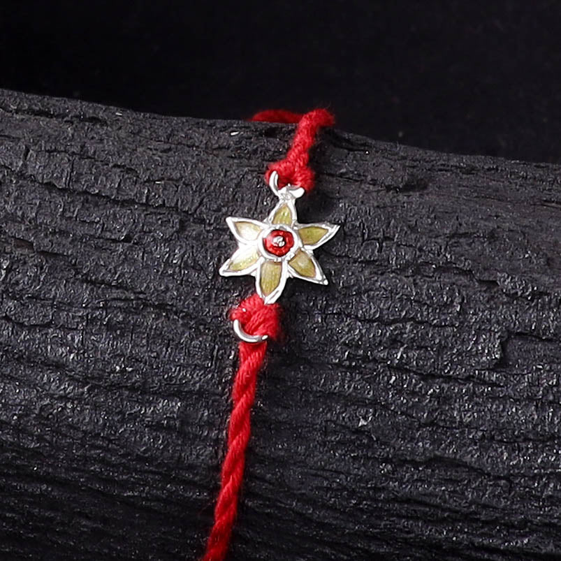 Handcrafted Meenakari Rakhi for Brother with Coir Box 03