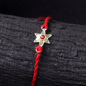 Handcrafted Meenakari Rakhi for Brother with Coir Box 03