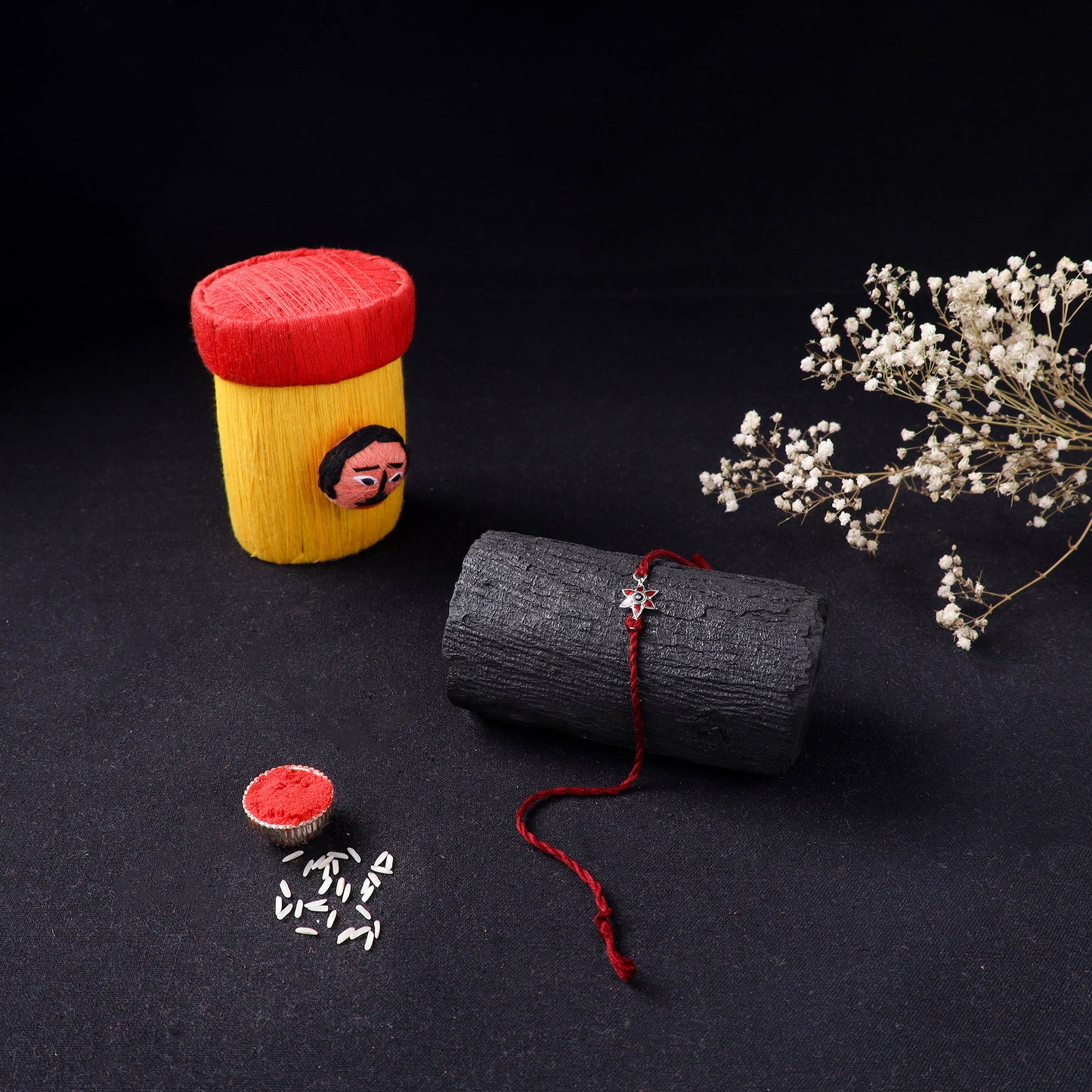 Handcrafted Meenakari Rakhi for Brother with Coir Box 04