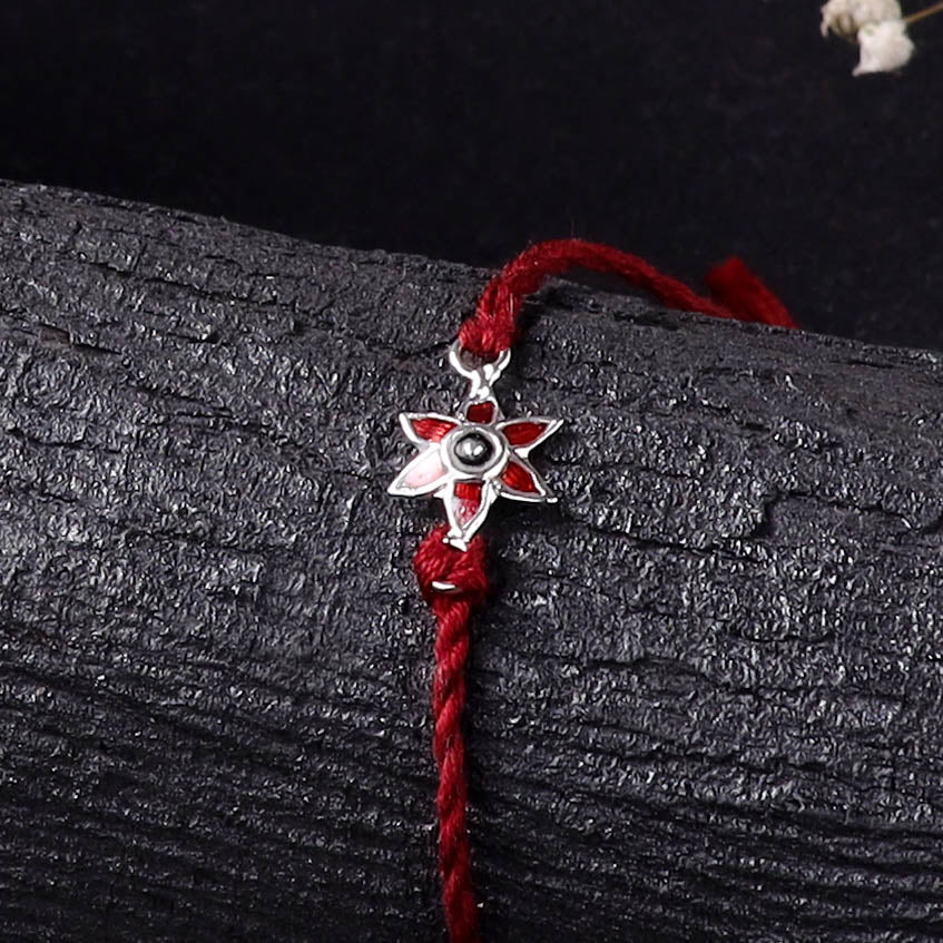 Handcrafted Meenakari Rakhi for Brother with Coir Box 04