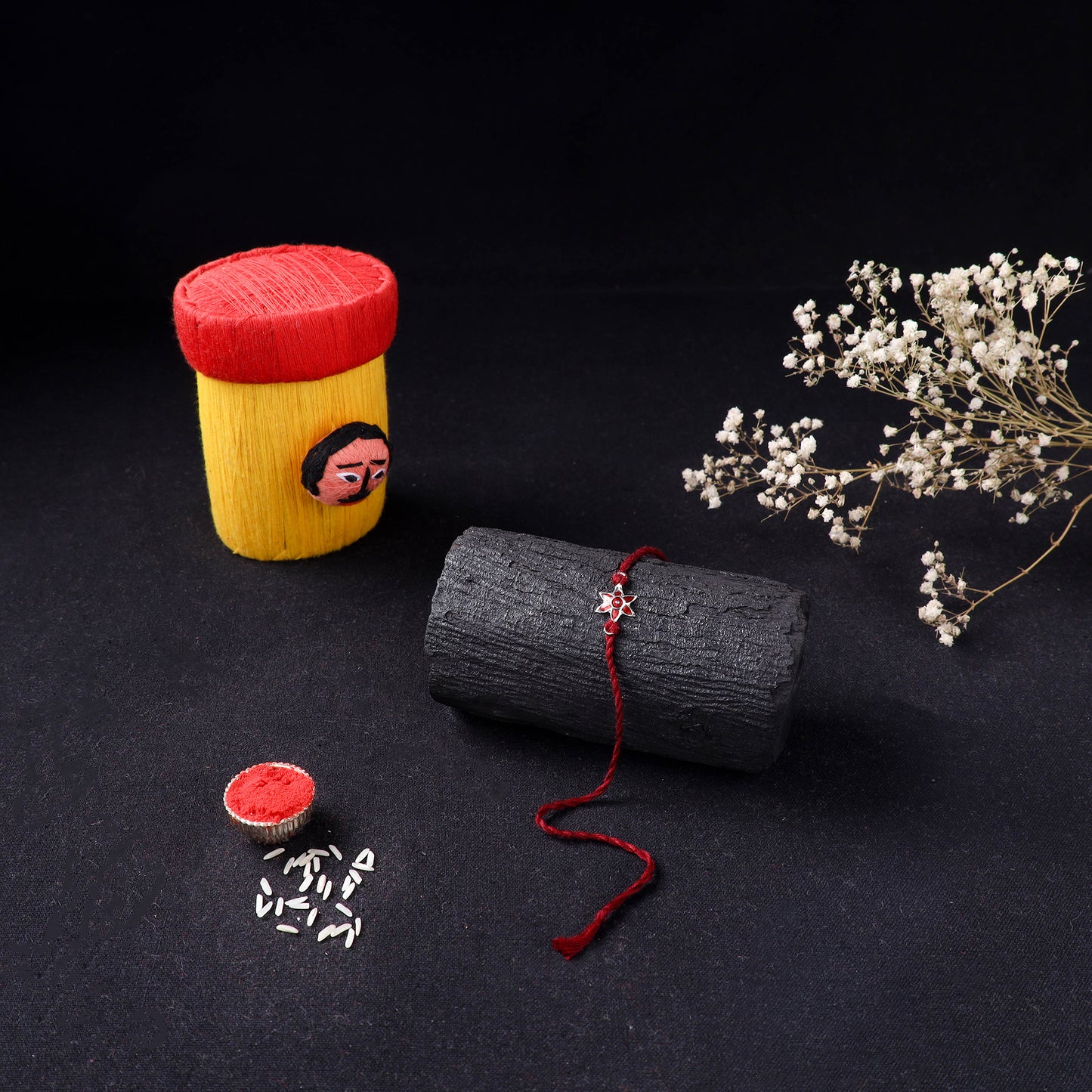 Handcrafted Meenakari Rakhi for Brother with Coir Box 05