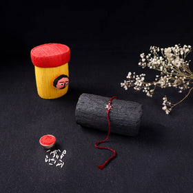 Handcrafted Meenakari Rakhi for Brother with Coir Box 05