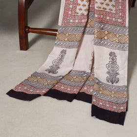 Beige - 3pc cotton unstitched bagh dress material 12