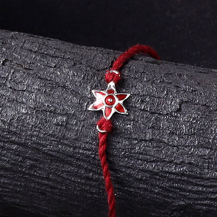 Handcrafted Meenakari Rakhi for Brother with Coir Box 05