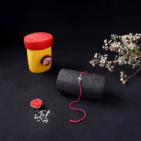 Handcrafted Meenakari Rakhi for Brother with Coir Box 06