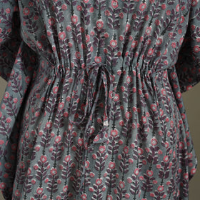 Grey - sanganeri cotton kaftan (medium) 27 - handcrafted