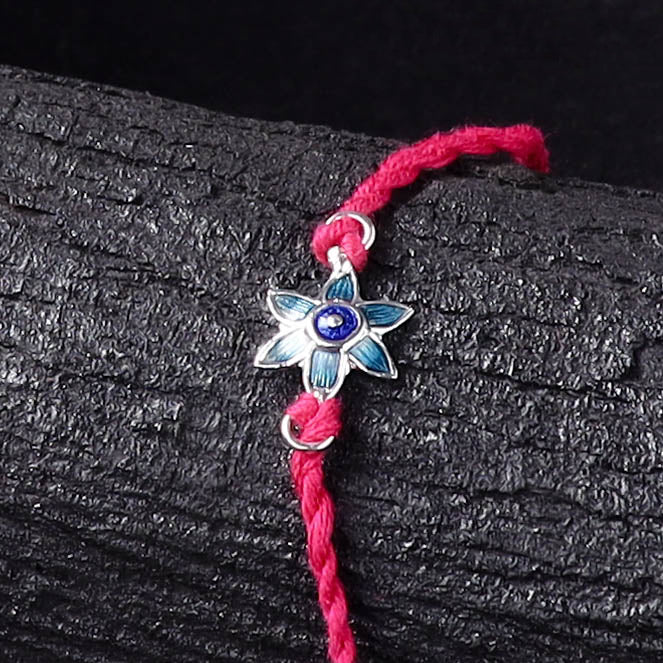 Handcrafted Meenakari Rakhi for Brother with Coir Box 06