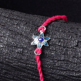 Handcrafted Meenakari Rakhi for Brother with Coir Box 06