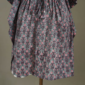 Grey - sanganeri cotton kaftan (medium) 27 - handcrafted