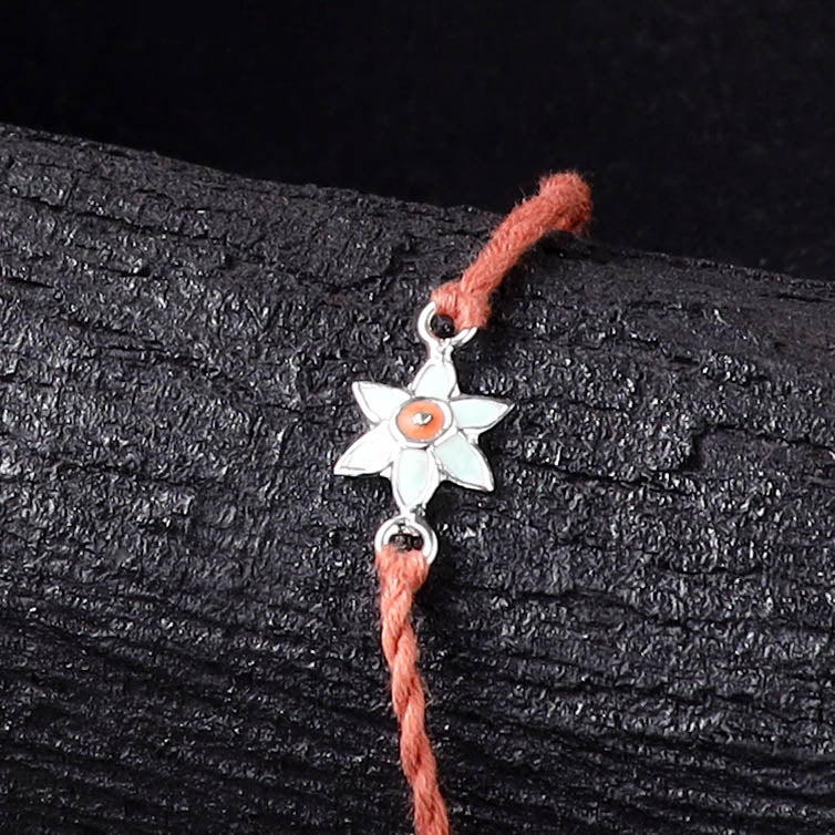 Handcrafted Meenakari Rakhi for Brother with Coir Box 07