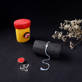 Handcrafted Meenakari Rakhi for Brother with Coir Box 08