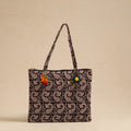  Black Handcrafted Quilted Cotton Hand Bag