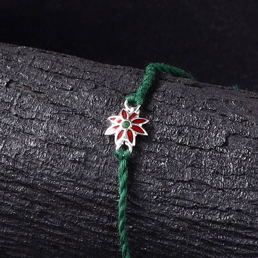 Handcrafted Meenakari Rakhi for Brother with Coir Box 09