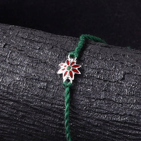 Handcrafted Meenakari Rakhi for Brother with Coir Box 09