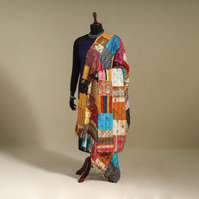 Multicolor - patchwork reversible silk bengal kantha work
