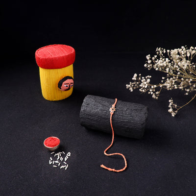 Handcrafted Meenakari Rakhi for Brother with Coir Box 10