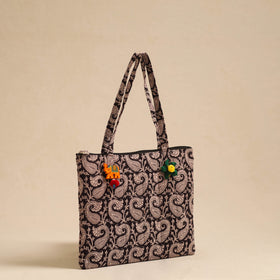  Black Handcrafted Quilted Cotton Hand Bag