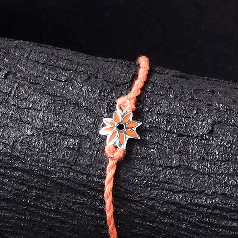 Handcrafted Meenakari Rakhi for Brother with Coir Box 10