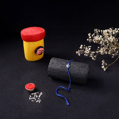 Handcrafted Meenakari Rakhi for Brother with Coir Box 11