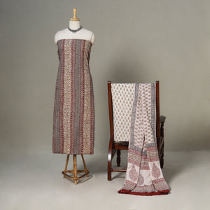 Bagh Block Printed Cotton Unstitched Kurta Material - 2.5 Meter
