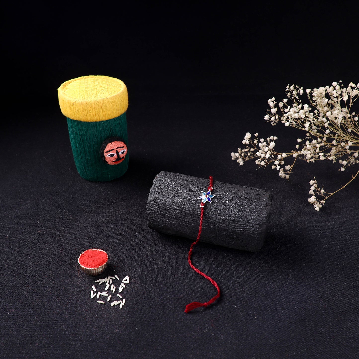 Handcrafted Meenakari Rakhi for Brother with Coir Box 14