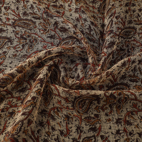 Pedana Hand Block Print Natural Dyed Kota Doria Cotton Kalamkari Fabric 01