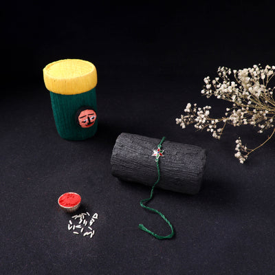 Handcrafted Meenakari Rakhi for Brother with Coir Box 15
