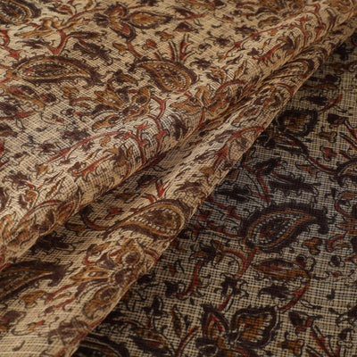 Pedana Hand Block Print Natural Dyed Kota Doria Cotton Kalamkari Fabric 03