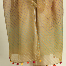 Brown Tie & Dye Kota Doria Cotton Leheriya Dupatta