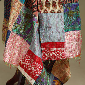 Multicolor - patchwork reversible silk bengal kantha work