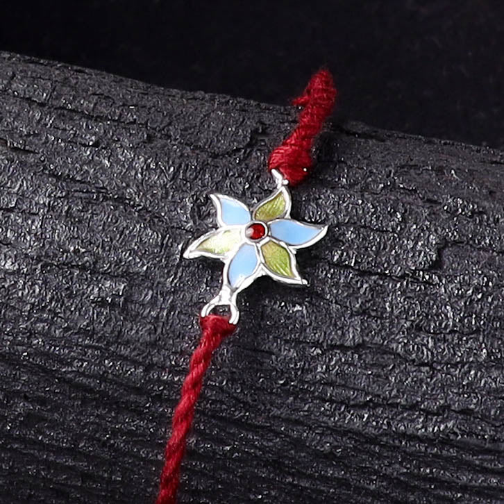Handcrafted Meenakari Rakhi for Brother with Coir Box 16
