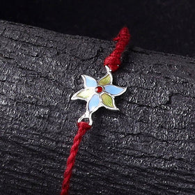 Handcrafted Meenakari Rakhi for Brother with Coir Box 16