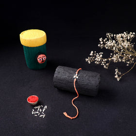 Handcrafted Meenakari Rakhi for Brother with Coir Box 17